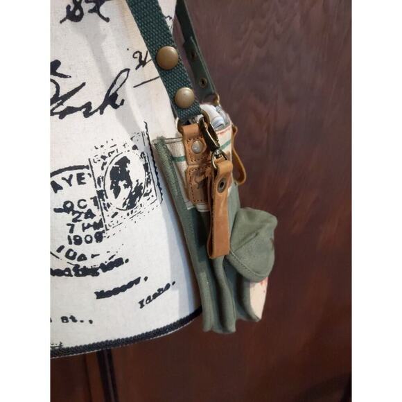 Selina Vaughan Studios Canvas Crossbody Bag Small Seed Sack Beer Bottle Grunge - Picture 7 of 11